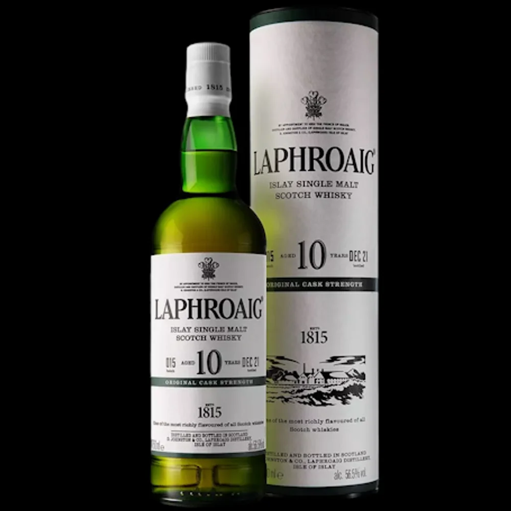 Botella de Laphroaig 10 Cask Strength Batch 15