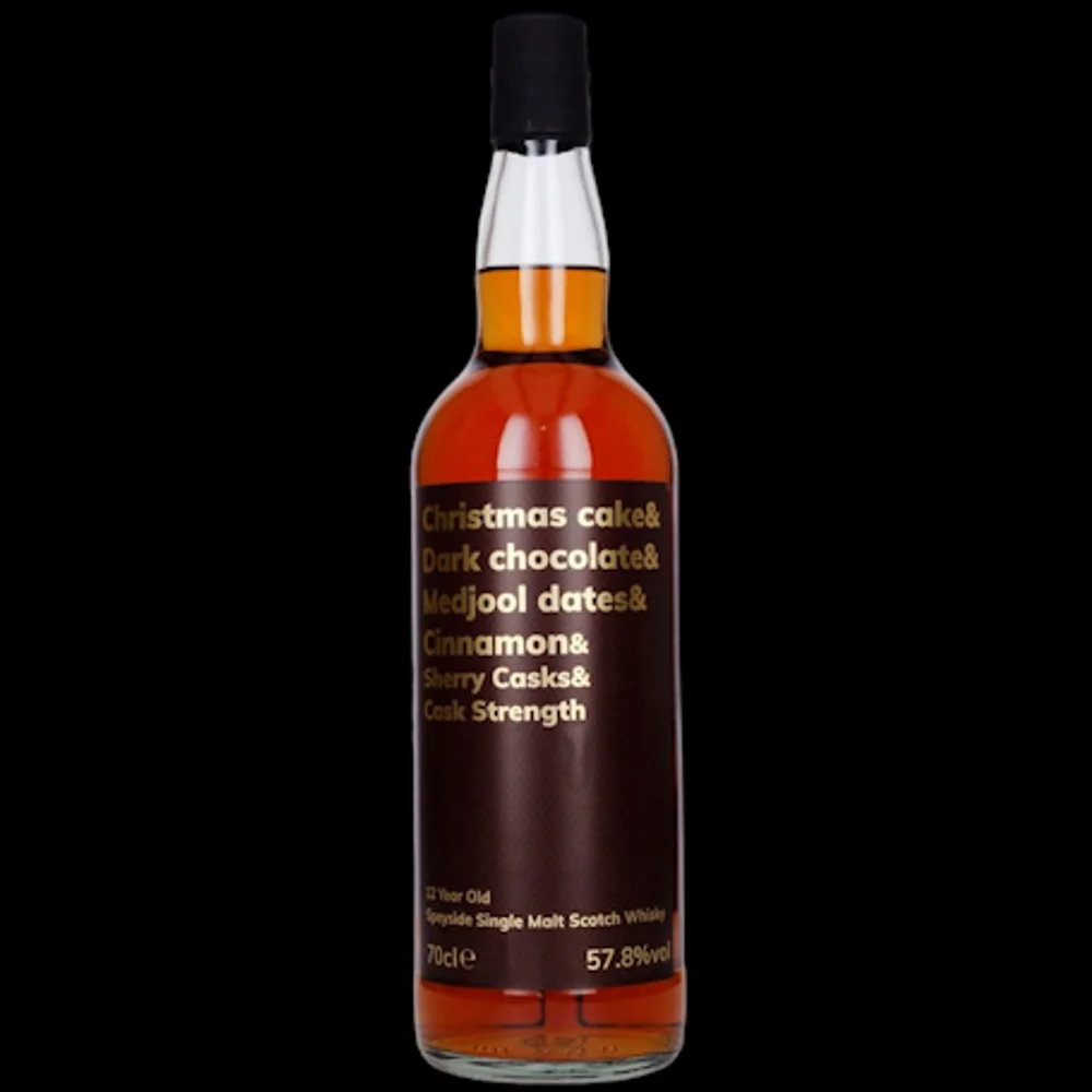 Botella de Christmas Cake Dark Chocolate Medjool Dates Cinnamon Sherry Cask 12 Cask Strenght