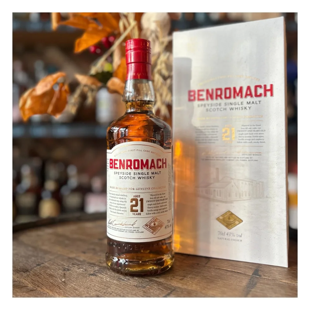 Botella de Benromach 21