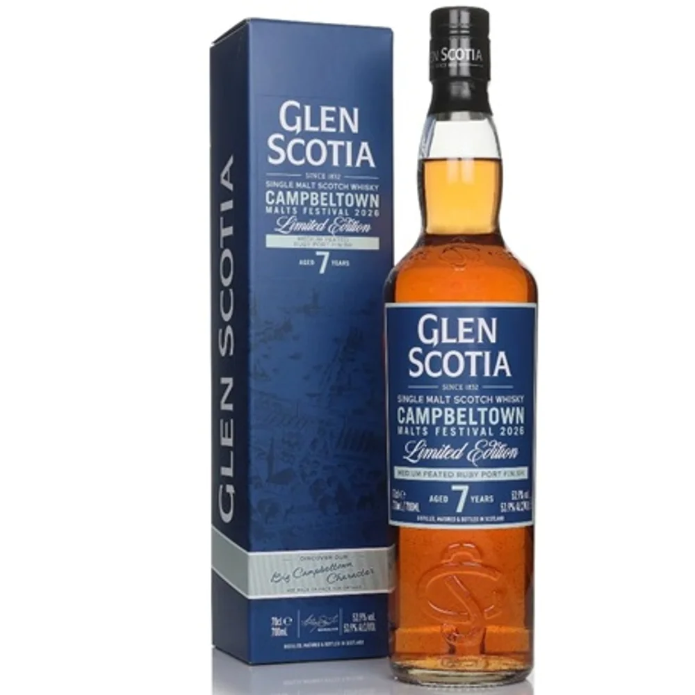 Botella de Glen Scotia 7 (Medium Peated Ruby Port Finish) - Campbeltown Malts Festival 2026