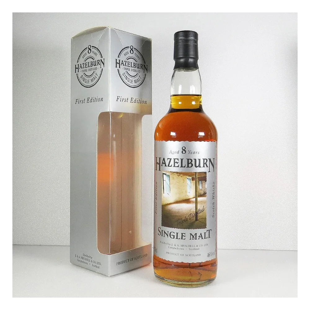 Botella de Hazelburn 8 First Edition Malting Floor Label