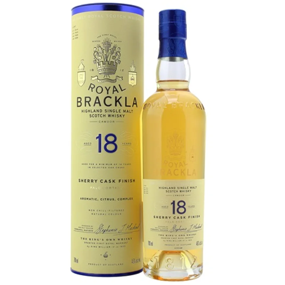 Botella de Royal Brackla 18 Palo Cortado Sherry Cask Finish