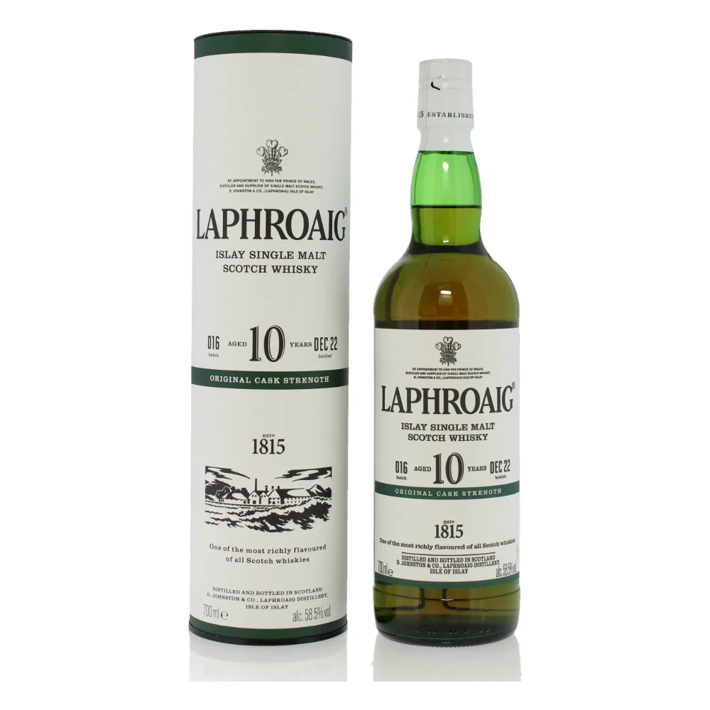 Botella de Laphroaig 10 Cask Strength Batch 16