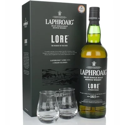 Laphroaig Lore Gift Pack With 2X Glasses