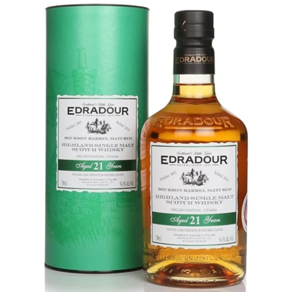 Botella de Edradour 21 2003 Bourbon Barrel Matured